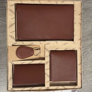 Jafferjees Brown Genuine Leather Wallet Accessory Set